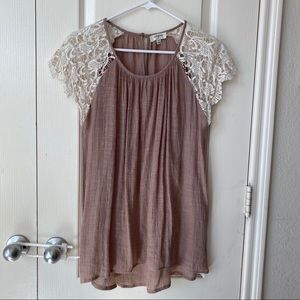 Umgee Top with Lace Sleeves